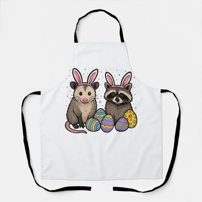 Racoon Opossum Easter T-Shirt_1 Apron (Front)
