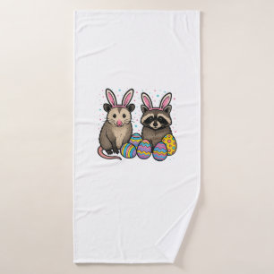 Racoon Opossum Easter T-Shirt_1 Bath Towel