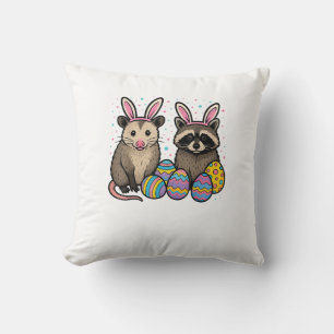 Racoon Opossum Easter T-Shirt_1 Cushion