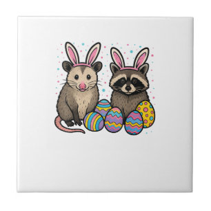 Racoon Opossum Easter T-Shirt_1 Tile