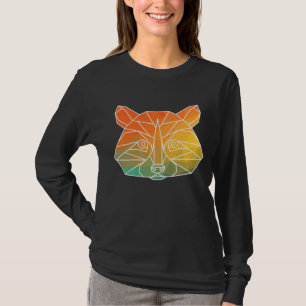Racoon Outline Polygons Watercolor Silhouette T-Shirt