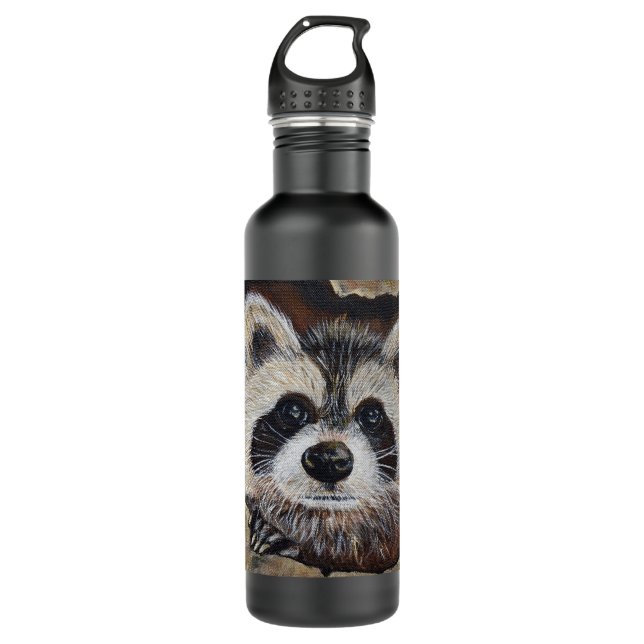 Racoon Painting 710 Ml Water Bottle (Front)