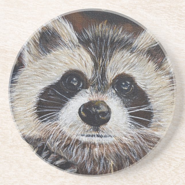 Racoon Painting Coaster (Front)