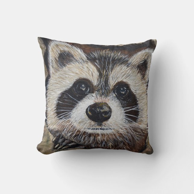Racoon Painting Cushion (Front)
