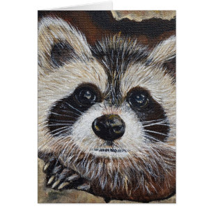 Racoon Painting Greeting Card