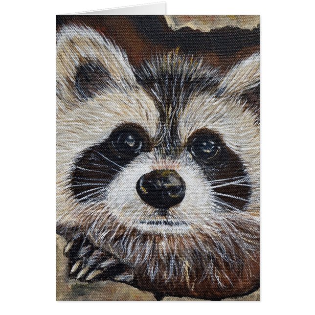 Racoon Painting Greeting Card (Front)
