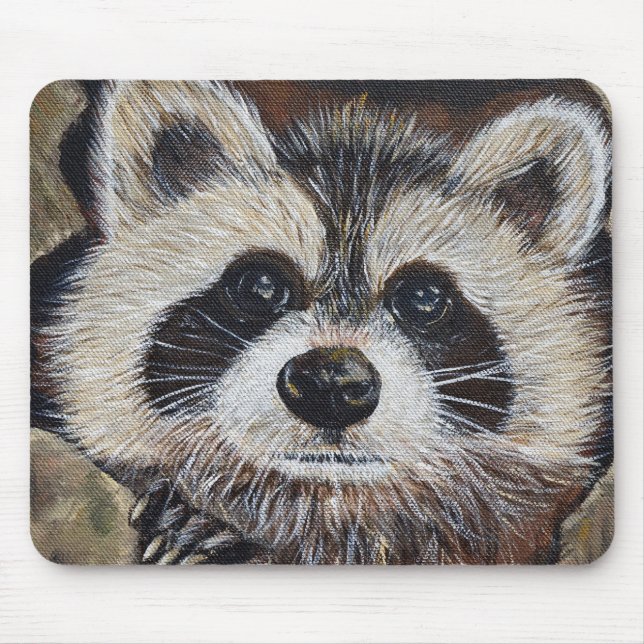 Racoon Painting Mouse Mat (Front)