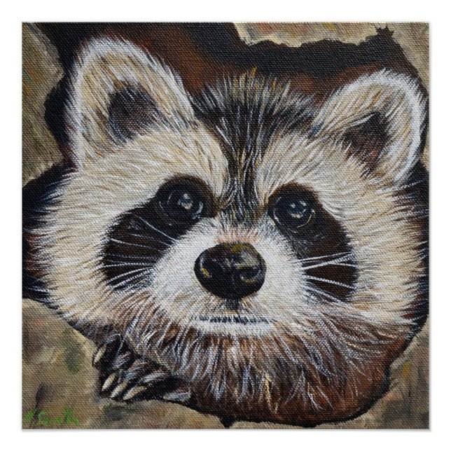 Racoon Painting Poster (Front)