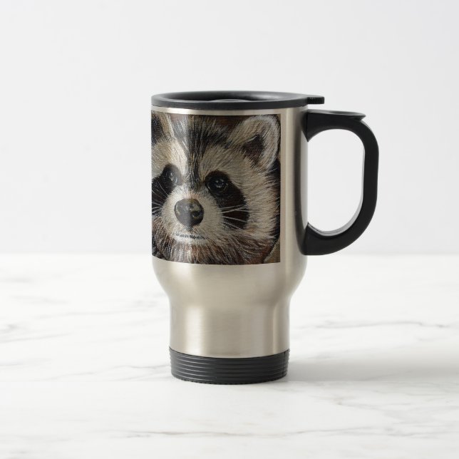 Racoon Painting Travel Mug (Right)