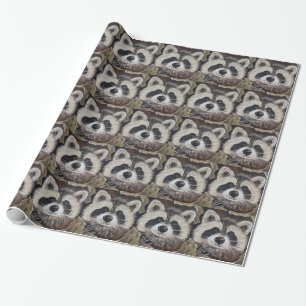 Racoon Painting Wrapping Paper
