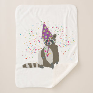 Racoon Party Animal Sherpa Blanket