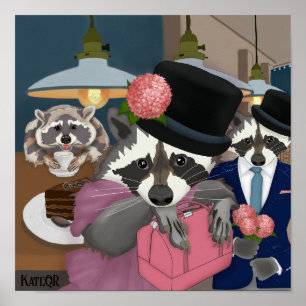 Racoon party. poster