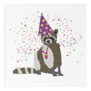 Racoon Partying - Animals Having a Party Acrylic Print