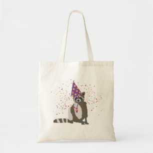 Racoon Partying - Animals Having a Party Tote Bag