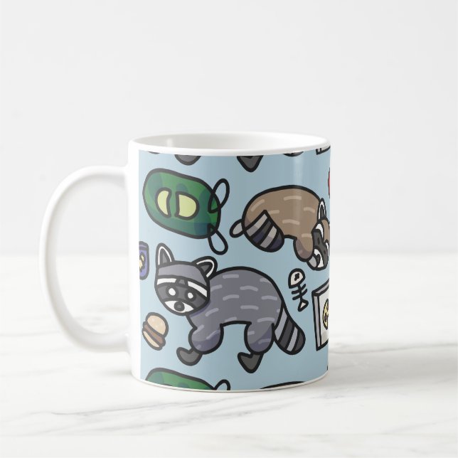 Racoon Pattern Coffee Mug (Left)