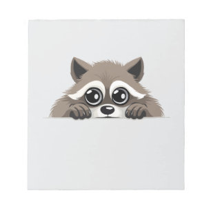 Racoon Peeking Cute Adorable Funny Animal Cartoon Notepad