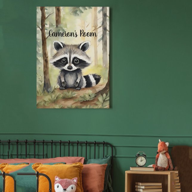 Racoon Personalised Woodland Photo Print (Creator Uploaded)
