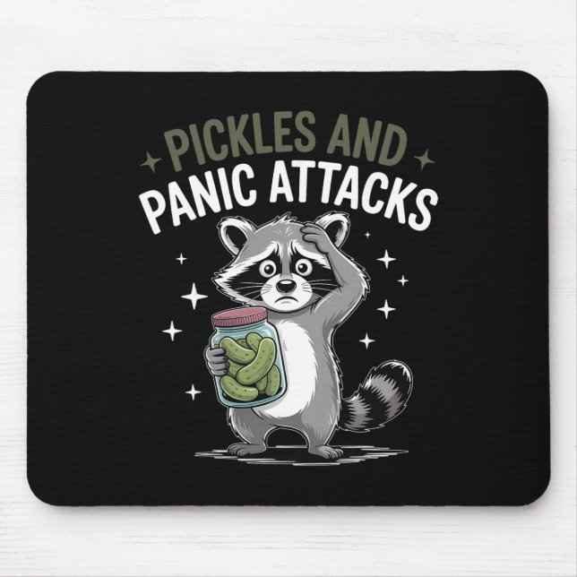 Racoon Pickles And Panic Attacks Mental Health Th Mouse Mat (Front)