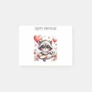 Racoon Pilot Birthday Post-it Notes