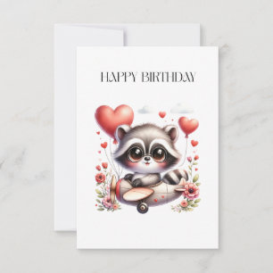 Racoon Pilot Birthday RSVP Card