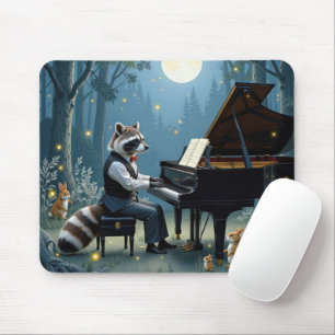 Racoon Playing a Grand Piano In the Forest Mouse Mat