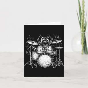 Racoon Playing D Music Band Funny Dming Racoon Card