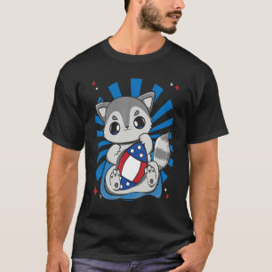 Racoon Playing Football For Coach Quaterback And L T-Shirt
