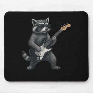 Racoon Playing Guitar Rock And Roll Gift Men Wome Mouse Mat