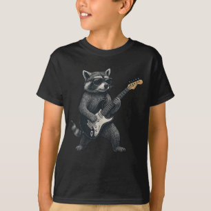 Racoon Playing Guitar Rock And Roll Gift Men Wome T-Shirt