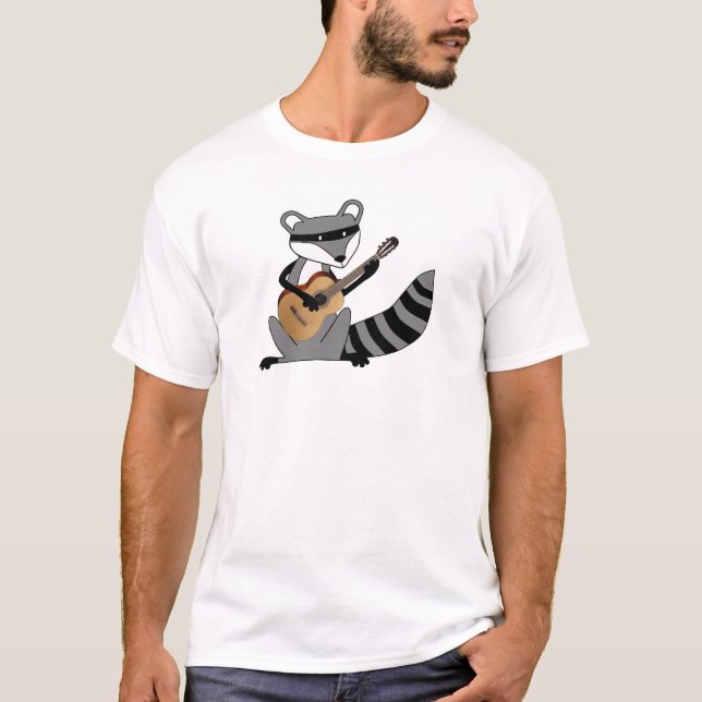 Racoon Playing the Guitar T-Shirt (Front)
