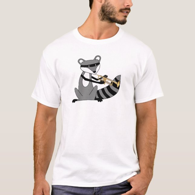 Racoon Playing the Trumpet T-Shirt (Front)