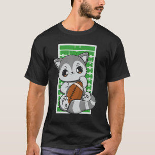 Racoon Plays Football Lineman And Serving Pancakes T-Shirt