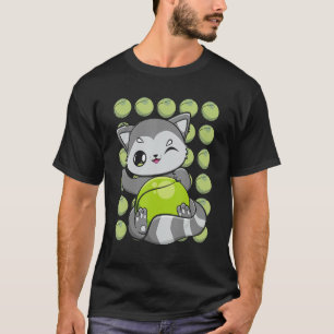 Racoon Plays Tennis And Serves For Tennis Fans T-Shirt