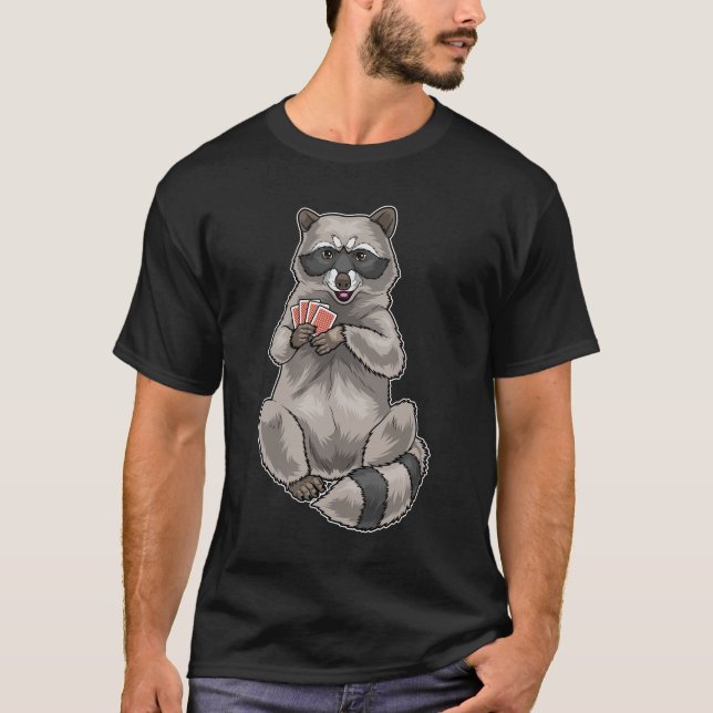 Racoon Poker Poker cards T-Shirt (Front)
