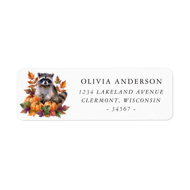 Racoon Pumpkin Return Address (Front)