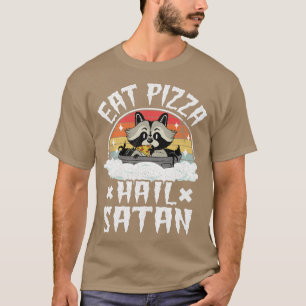 Racoon Punk Band Death Metal Rainbow Eat Pizza Ha T-Shirt