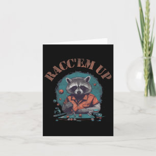 Racoon Raccem Up Billiards Rack Them Up Pool Funn Card
