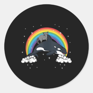 Racoon Raccoons Trash Panda Orca Whale Er Classic Round Sticker