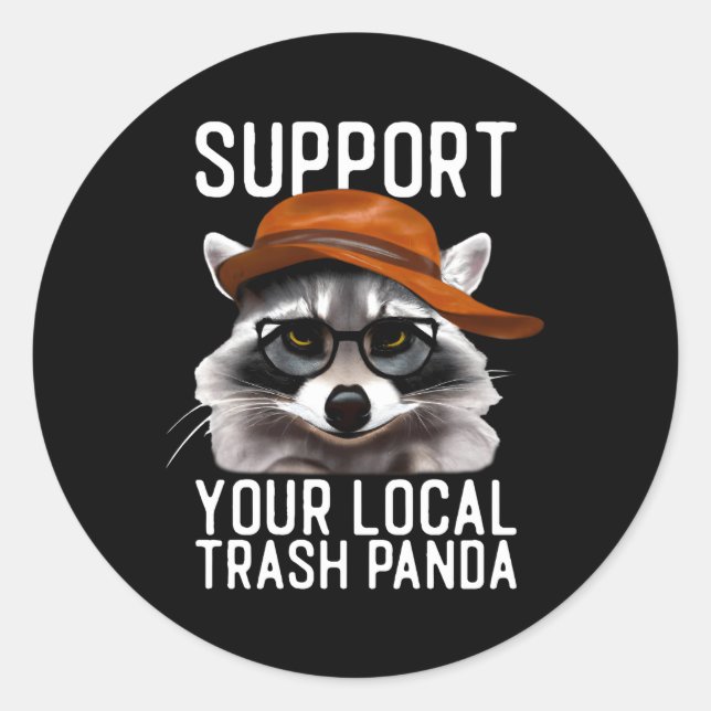 Racoon Racoon Trash Panda Classic Round Sticker (Front)