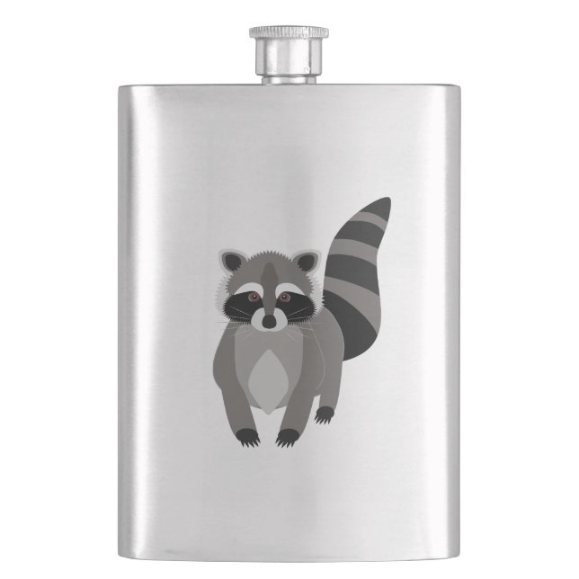 Racoon Rascal Hip Flask (Front)