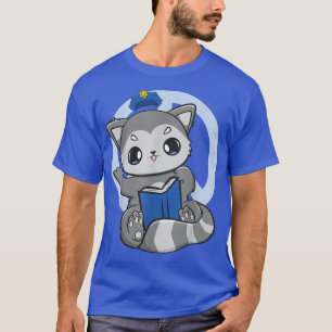 Racoon Reads A Book For Book Lover And Police Dete T-Shirt