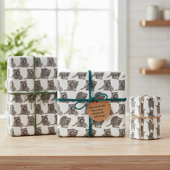 Racoon Realm: Whimsical Woodland Gift Wrap  (Raccoon Realm: Whimsical Woodland Gift Wrap)
