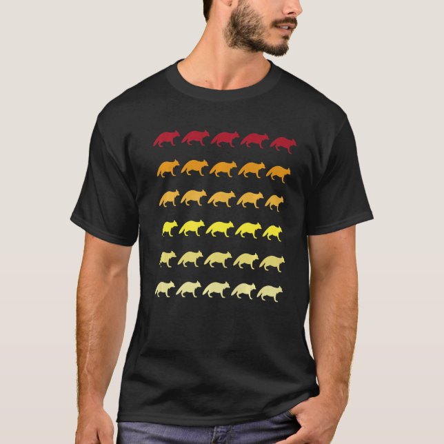 Racoon Retro Animal Pattern T-Shirt (Front)