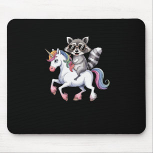 Racoon Riding Unicorn Cute Animal Fantasy For Kid Mouse Mat