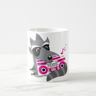racoon rock coffee mug