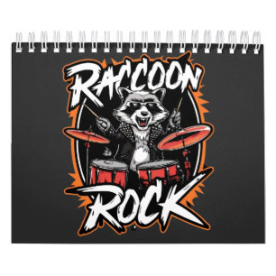 Racoon Rock T-shirt - Funny Racoon Cowboy Design Calendar
