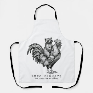 Racoon Rooster Apron Funny Vintage Gift