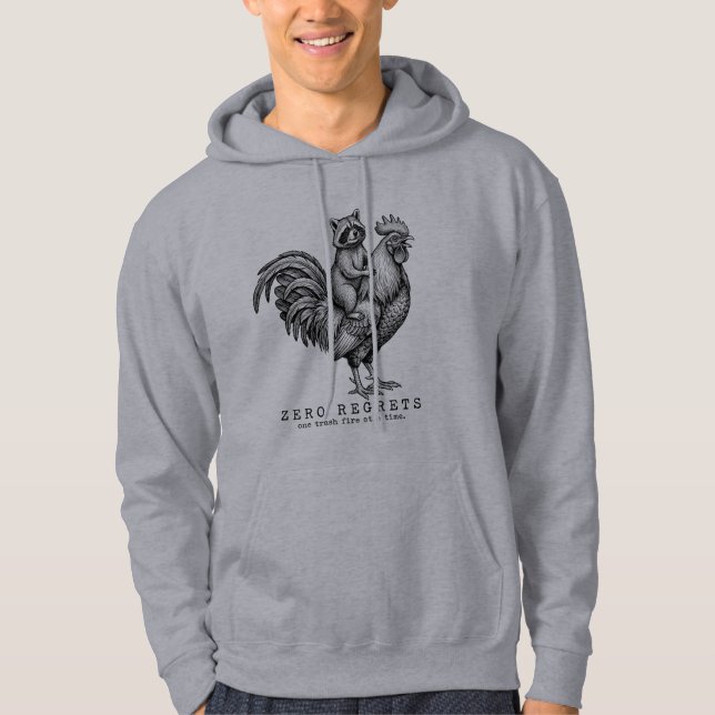 Racoon Rooster Hoodie Funny Sarcastic Gift (Front)