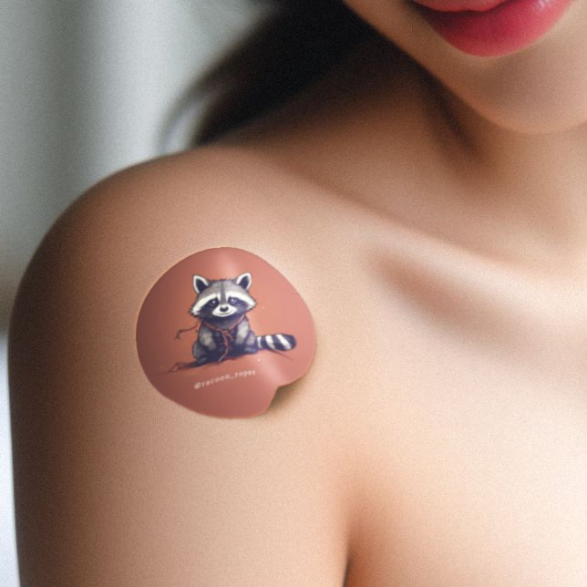 Racoon ropes shibari classic round sticker (racoon in ropes, stickers)