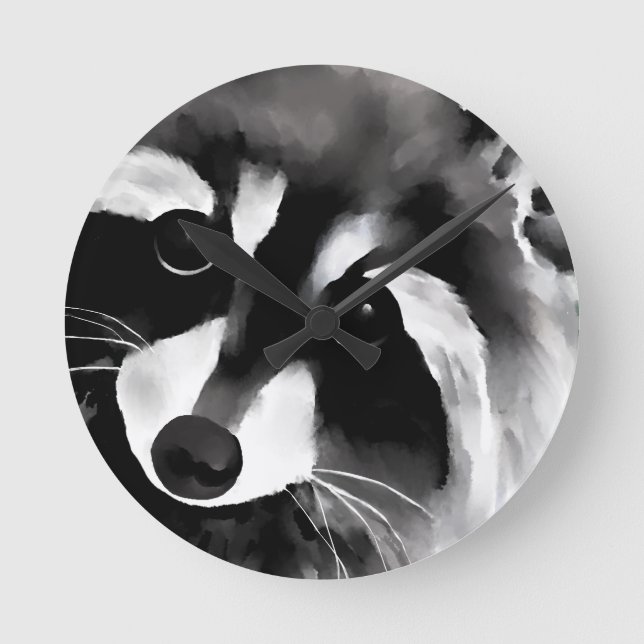 Racoon Round Clock (Front)